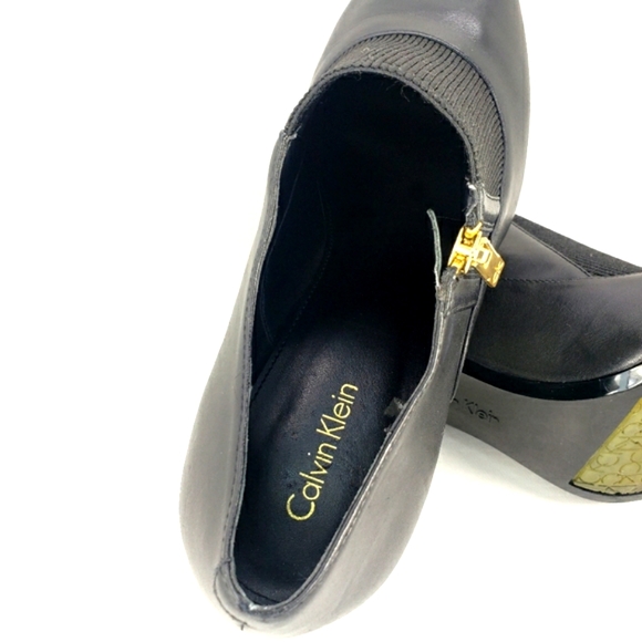 Calvin Klein Jalana Black Leather, Pointy Toe, Shooties. Women's Size 10M - Picture 12 of 13